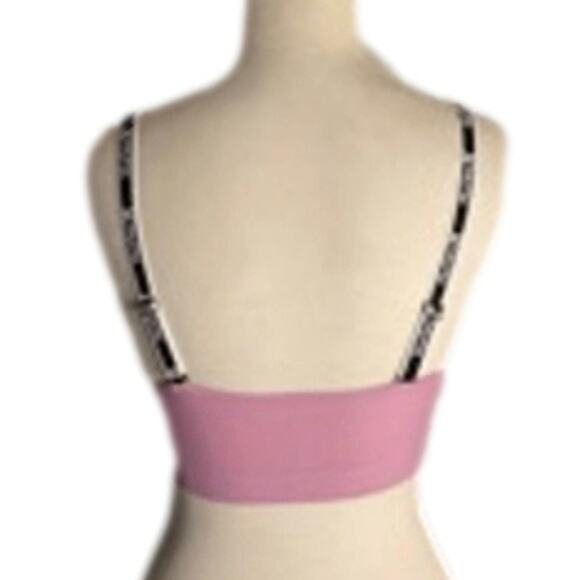 Pink Logo Strap Bralette Hurley Small Stretchy Sports Lounge Top - Picture 6 of 6